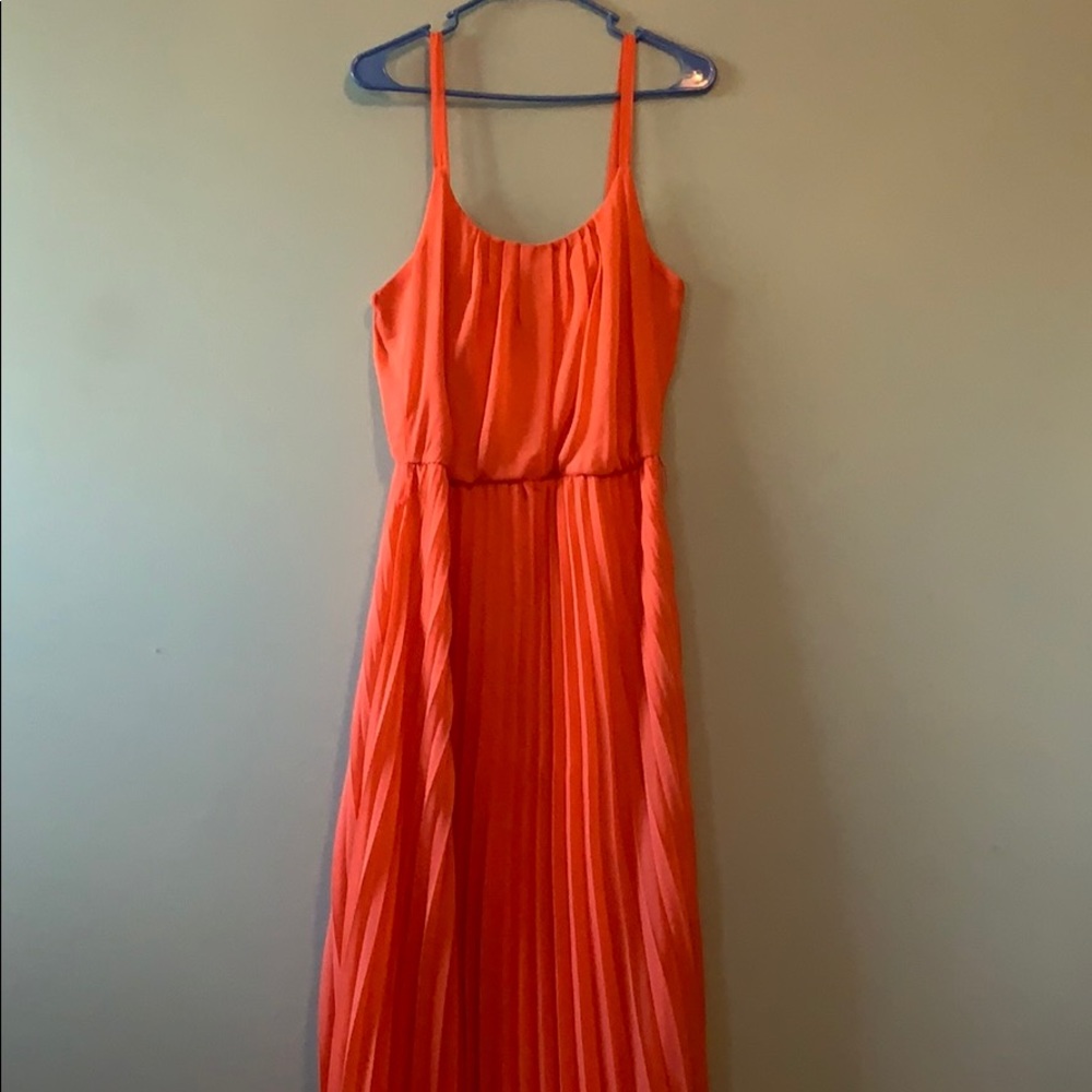Orange floor length dress